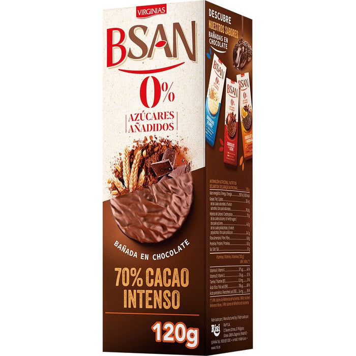 Virginias BSAN Galleta Bañada En Chocolate 70% Cacao Intenso - Farmacias Arrocha