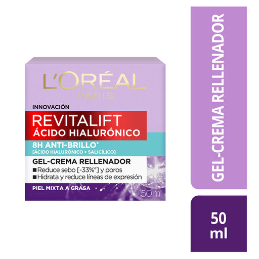 L'Oreal Gel Crema Anti-Brillo Acido Hialuronico - Farmacias Arrocha