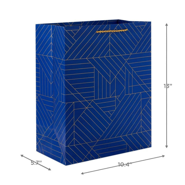 Hallmark Bolsa De Regalo Azul Con Diseño Geométrico Dorado 13" - Farmacias Arrocha