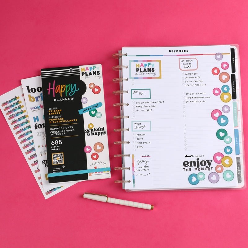 Happy Planner Hojas De Stickers Happy Brights 688 Pzas. - Farmacias Arrocha