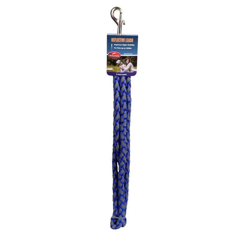 Pet Nation Correa Reflectante Trenzada Azul 5Ft - Farmacias Arrocha