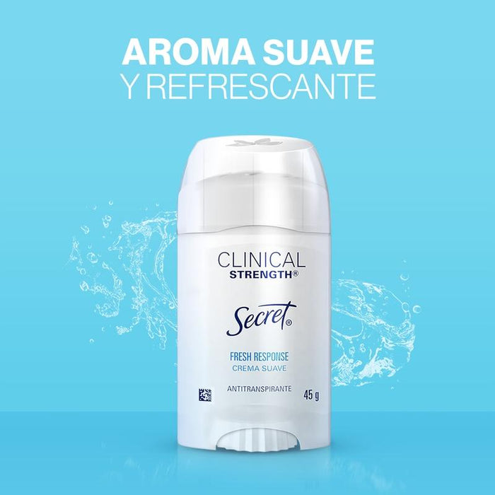 Crema Suave Antitranspirante Secret Clinical Strength Fresh Response 45 g