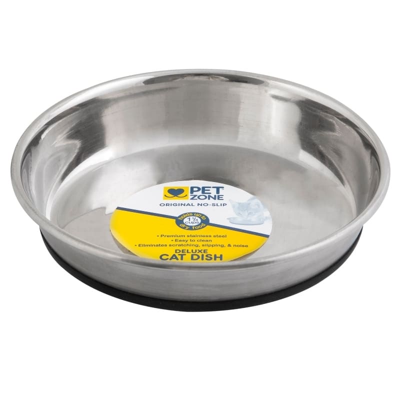 Pet Zone Plato Para Gatos De Acero Inoxidable Antideslizante - Farmacias Arrocha