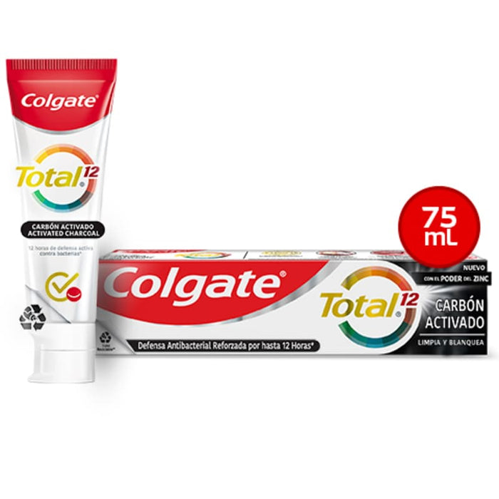 Pasta Dental Colgate Total 12 Carbón Activado 75 ml - Farmacias Arrocha