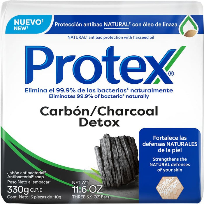 Jabón de Tocador Antibacterial Protex Carbón 110 g 3 Pack - Farmacias Arrocha