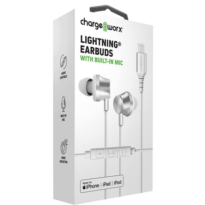 Chargeworx Audifonos Con Salida Lightning Silver - Farmacias Arrocha