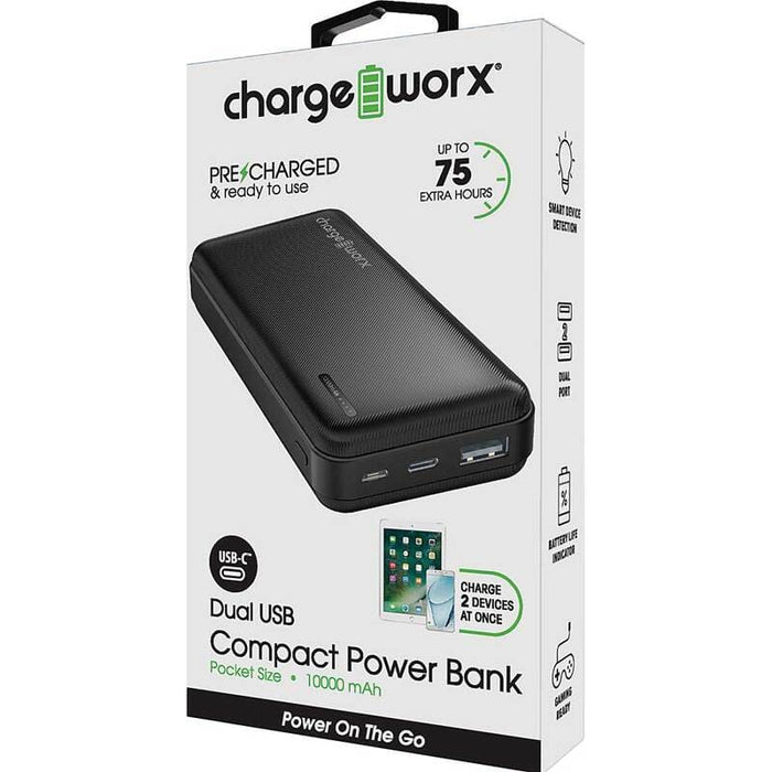 Chargeworx Bateria Portatil 10000 Mah Black - Farmacias Arrocha