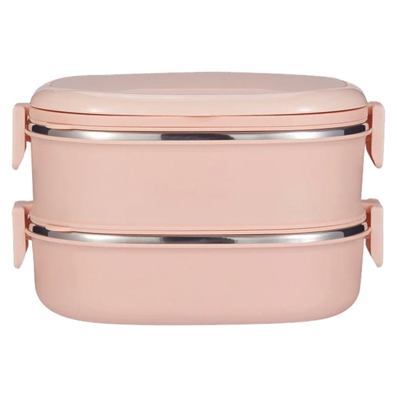 Oxford Lonchera Térmica Acero Inox Ovalada Rosa 2 Niveles - Farmacias Arrocha