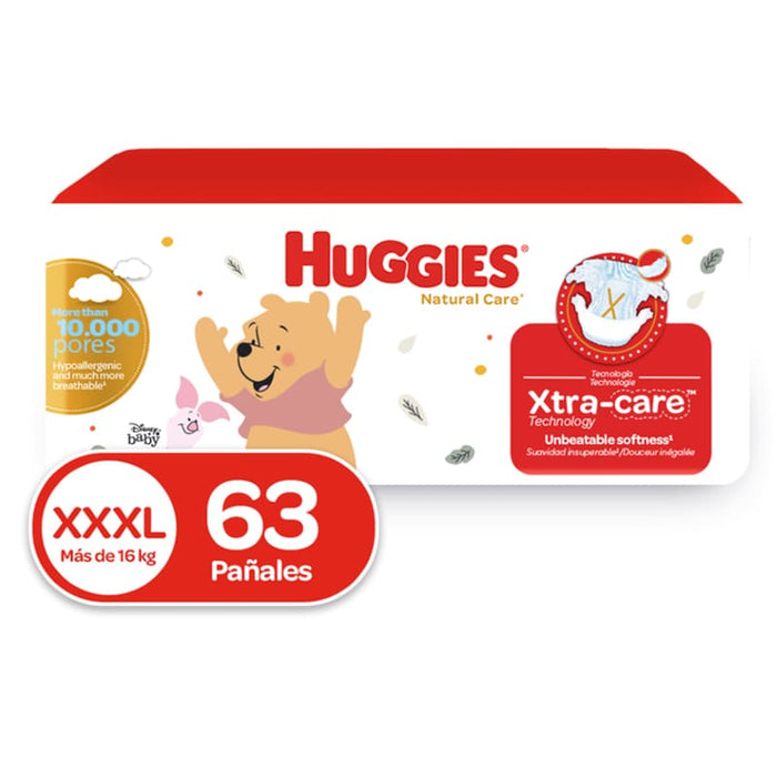 Pañales Huggies Natural Care Etapa 6/XXXG 63U - Farmacias Arrocha