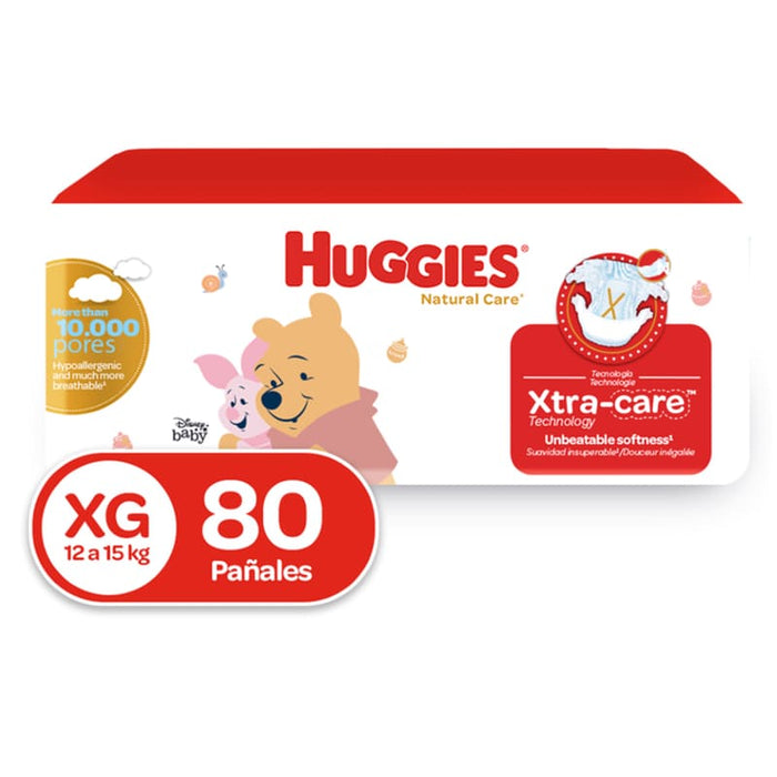 Pañales Huggies Natural Care Etapa 4/XG 80U - Farmacias Arrocha