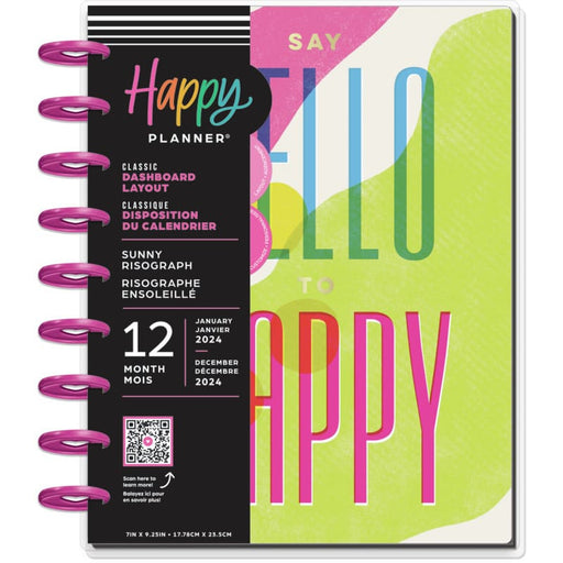 Happy Planner Sunny Risograph Classic 12 Month Planner - Farmacias Arrocha