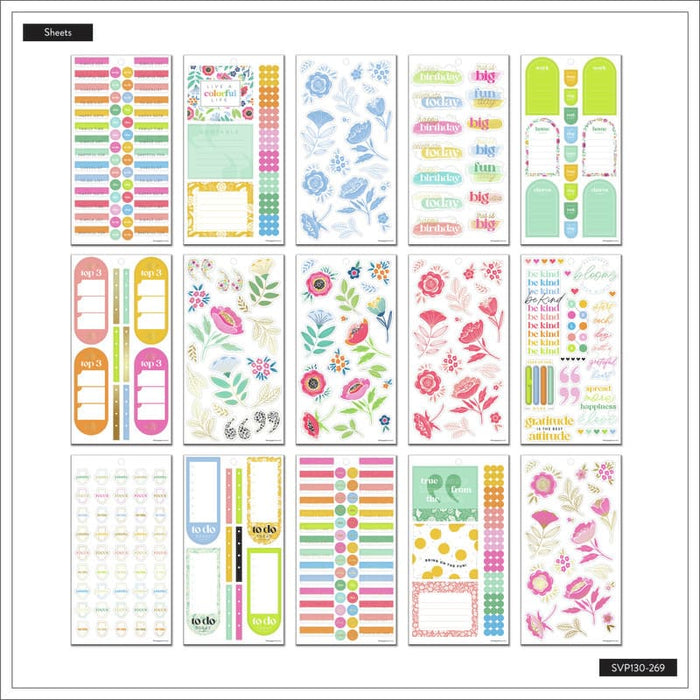 Happy Planner Tiny Florals 30 Sheet Sticker Value Pack - Farmacias Arrocha