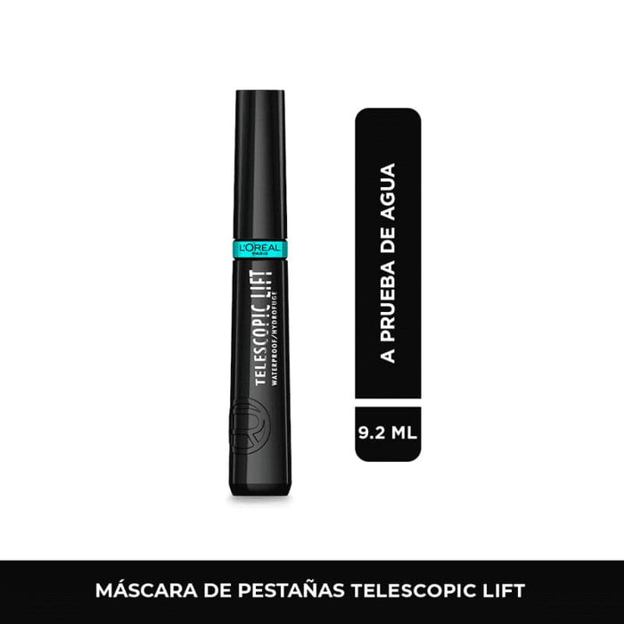 L'Oréal Paris Máscara De Pestañas Alargadora Telescopic Lift Negro Waterproof - Farmacias Arrocha