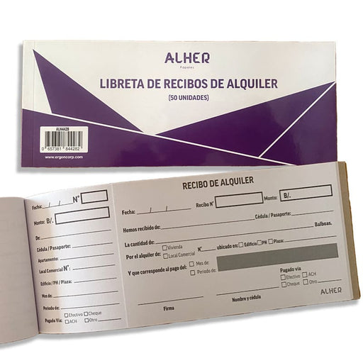 Alher Libreta De Recibos De Alquiler - Farmacias Arrocha
