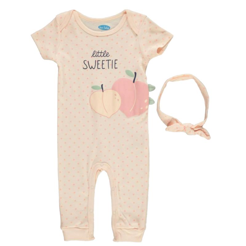 Set De Pijama COn Banda 0 - 3 Meses Peach - Farmacias Arrocha