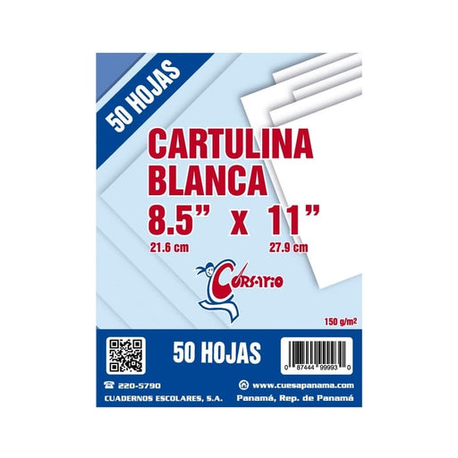 Corsario Cartulina Blanca 8.5' x 11 - Farmacias Arrocha