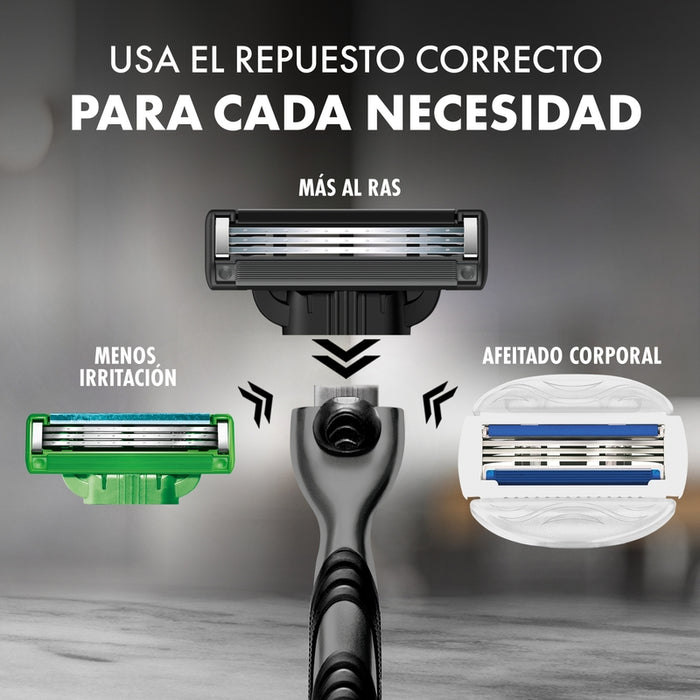 Máquina de afeitar Gillette Mach3 Carbono con Carbón Activado y 3 hojas, 1 ud