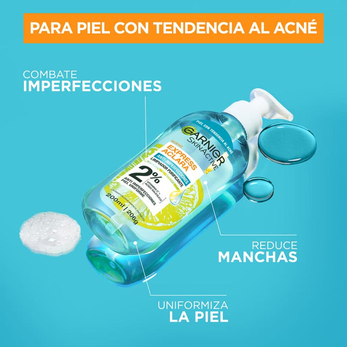 Gel Limpiador Profundo Anti Imperfecciones Express Aclara Garnier Ácido Salicílico 200 ml - Farmacias Arrocha