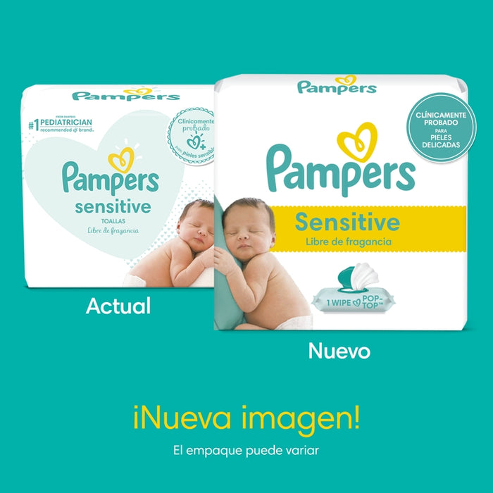 Toallitas húmedas Pampers Sensitive libre de perfumes, 84 unidades