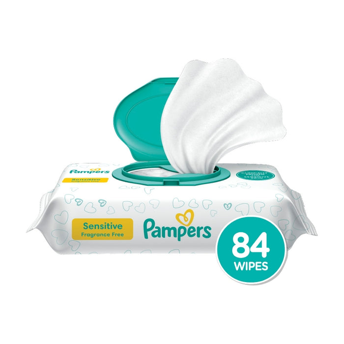 Toallitas húmedas Pampers Sensitive libre de perfumes, 84 unidades