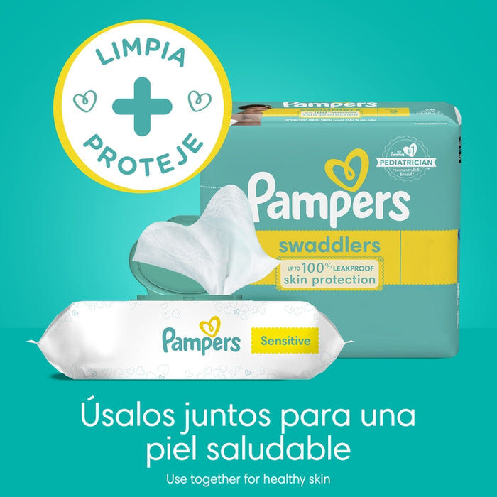 Toallitas húmedas Pampers Sensitive libre de perfumes, 84 unidades