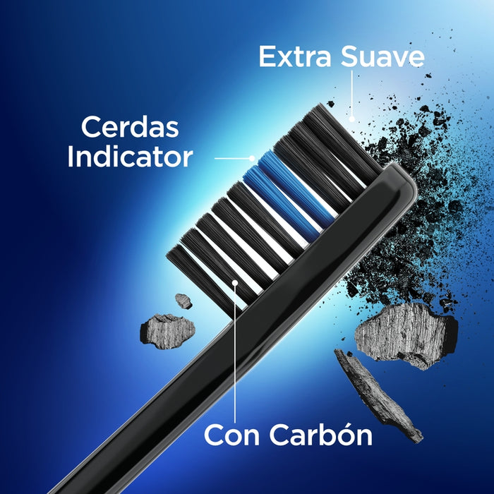 Cepillo de dientes suave Oral-B Indicator Black Charcoal 2 Unidades