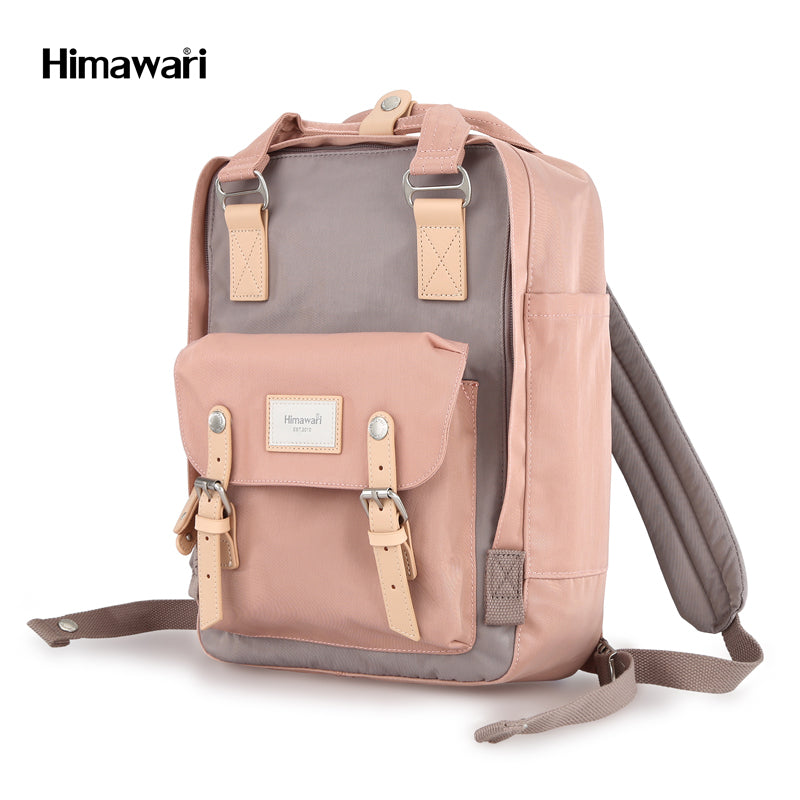 Himawari - Mochila multibolsillos porta laptop con USB - Caqui y Gris  HIMAWARI