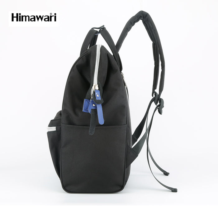 Himawari - Mochila multibolsillos porta laptop con USB - Negro y