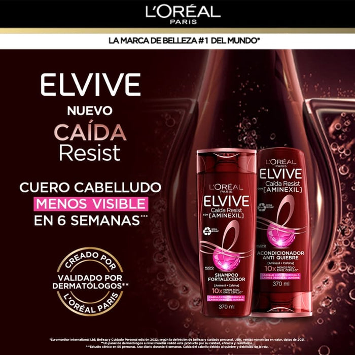 L´Oreal Paris Elvive Caida Resist Con (Aminexil) Shampoo Fortalecedor 370 Ml - Farmacias Arrocha