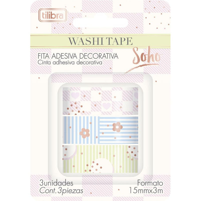 Tilibra Fita Ades Washi Tape Soho Blt3 - Farmacias Arrocha