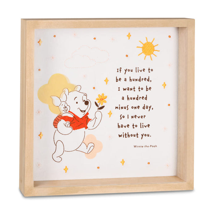 Cartel con cita enmarcada de Disney Winnie the Pooh, 10 x 10 - Farmacias Arrocha