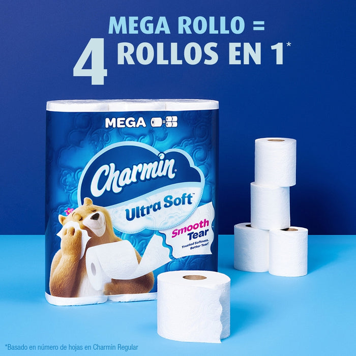 Papel Higiénico Charmin Ultra Soft 4 Rollos Grandes, 224 Hojas Por Rollo