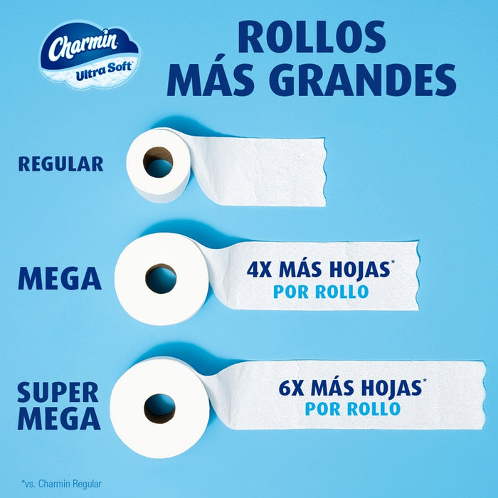 Papel Higiénico Charmin Ultra Soft 4 Rollos Grandes, 224 Hojas Por Rollo