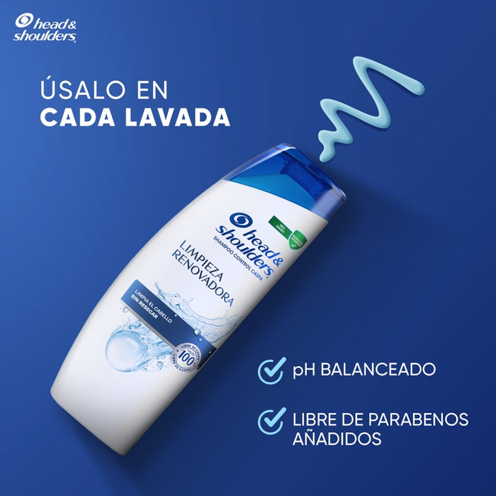 Shampoo Control Caspa Head & Shoulders Limpieza Renovadora 375 ml + 180 ml Pack 2 Unidades