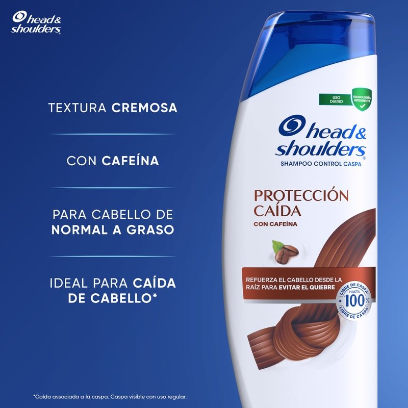 Shampoo Control Caspa Head & Shoulders Protección Caída 375 ml + 180 ml Pack 2 Unidades - Farmacias Arrocha