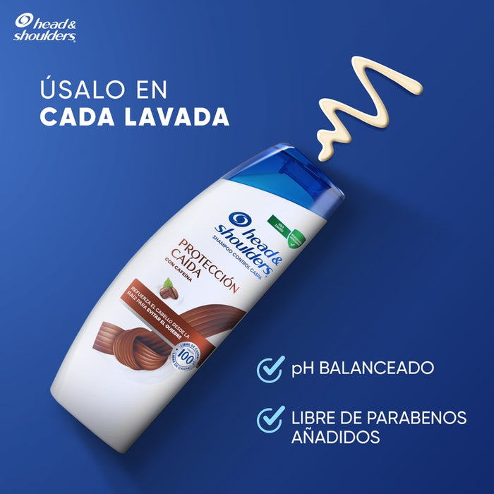 Shampoo Control Caspa Head & Shoulders Protección Caída 375 ml + 180 ml Pack 2 Unidades