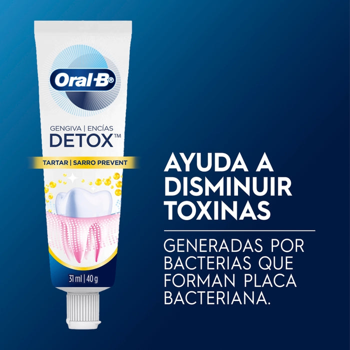 Pasta de dientes Oral-B Pack detox Sarro Prevent 31 ml + Cepillo de dientes Indicator Negro