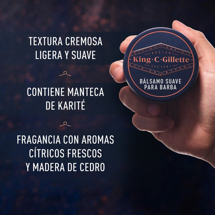 Bálsamo para barba King C. Gillette cuidado y suvavidad de barba 75ml