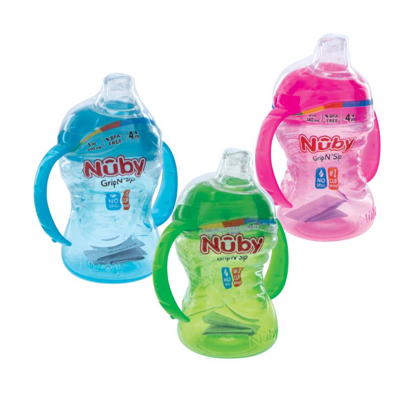 Nuby Vaso Antiderrame con Asa de agarre 8oz - Farmacias Arrocha
