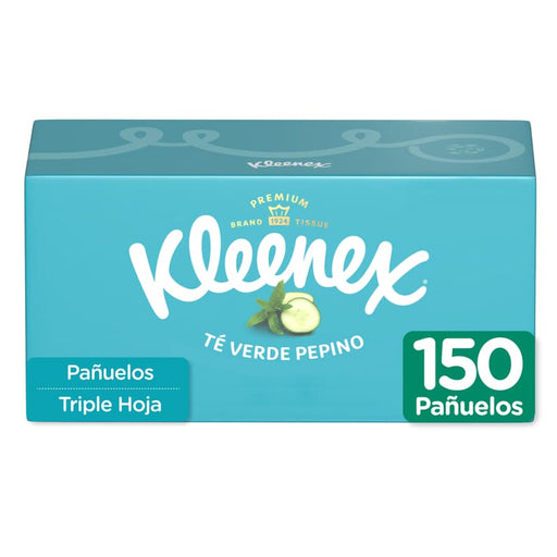 Pañuelos Faciales Kleenex Aromas Té Verde & Pepino 150U - Farmacias Arrocha