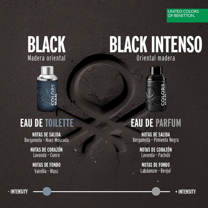 Benetton Colors Black Man Intenso Eau De Parfum 200ML - Farmacias Arrocha