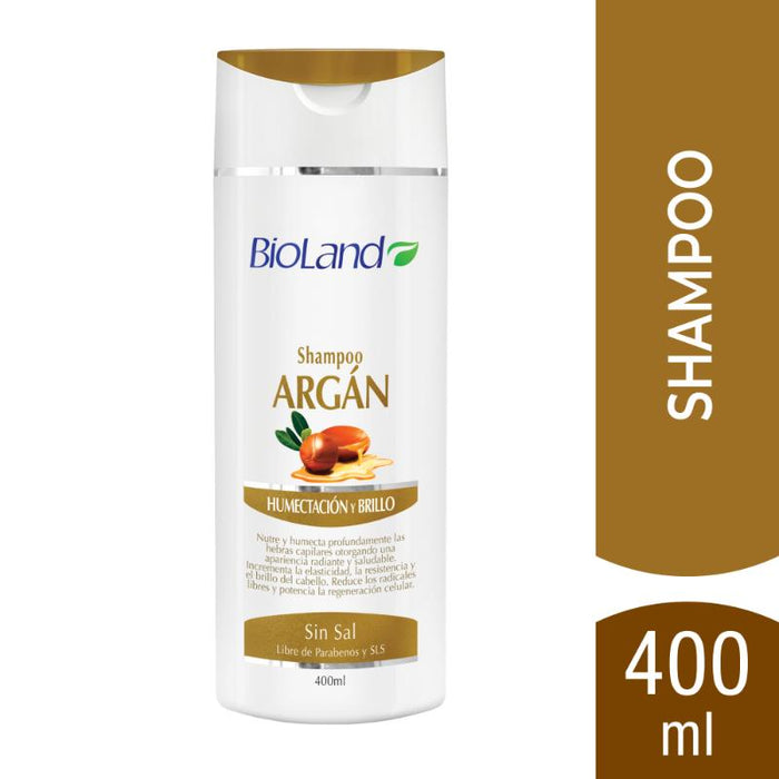 Bioland Shampoo Argán Humectación y Brillo 400Ml