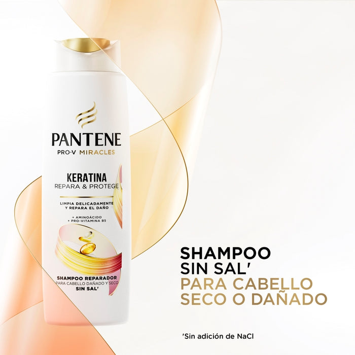 Shampoo Reparador Pantene Pro-v Miracles Keratina Repara Y Protege 300 ml