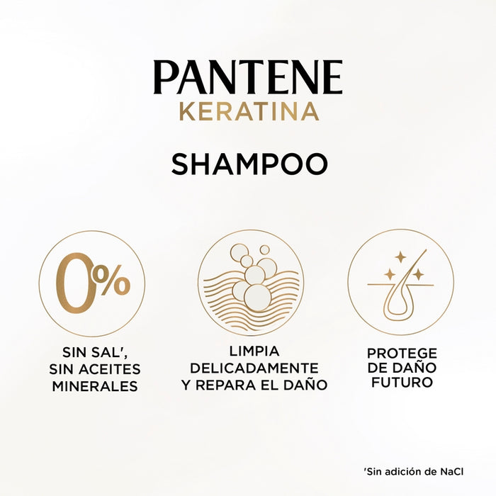 Shampoo Reparador Pantene Pro-v Miracles Keratina Repara Y Protege 300 ml