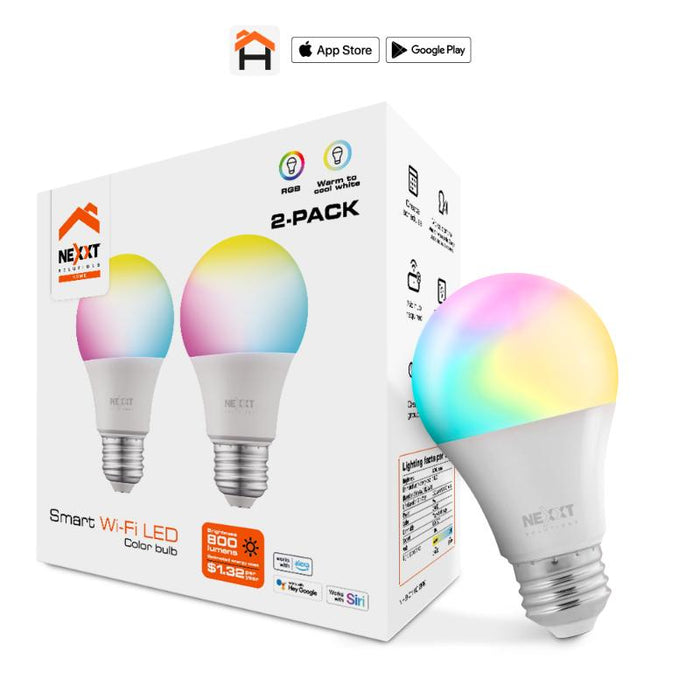 Nexxt  Nhb-C110 2Pk Smart Led Bulb Rgb