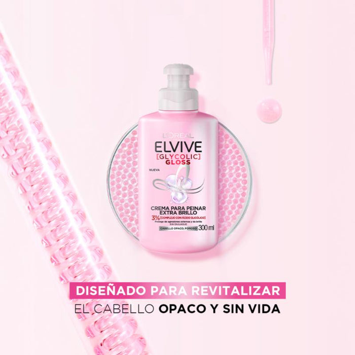 Crema Para Peinar L'Oreal Paris Elvive Glycolic Gloss 300 Ml