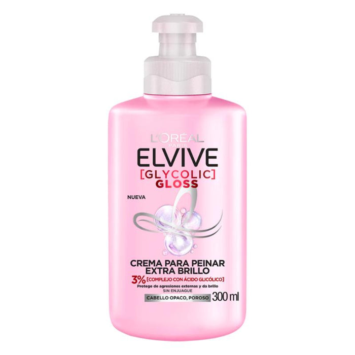 Crema Para Peinar L'Oreal Paris Elvive Glycolic Gloss 300 Ml