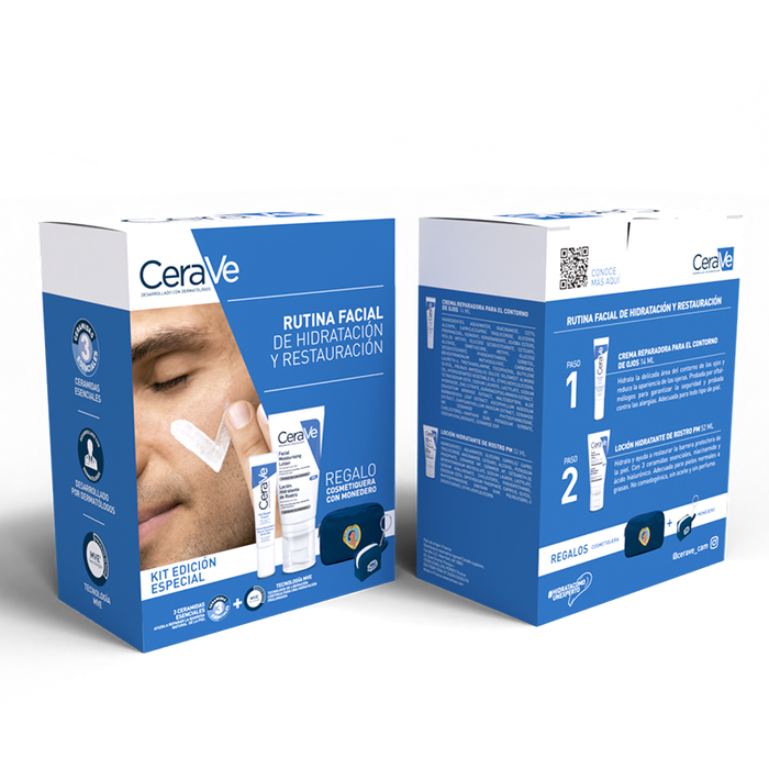 Cerave Kit Locion Hidratante de rostro + Reparadora de ojos + regalos