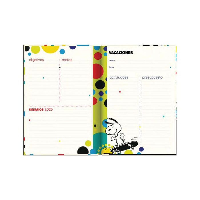 Agenda Diaria 2025 Empastada Snoopy