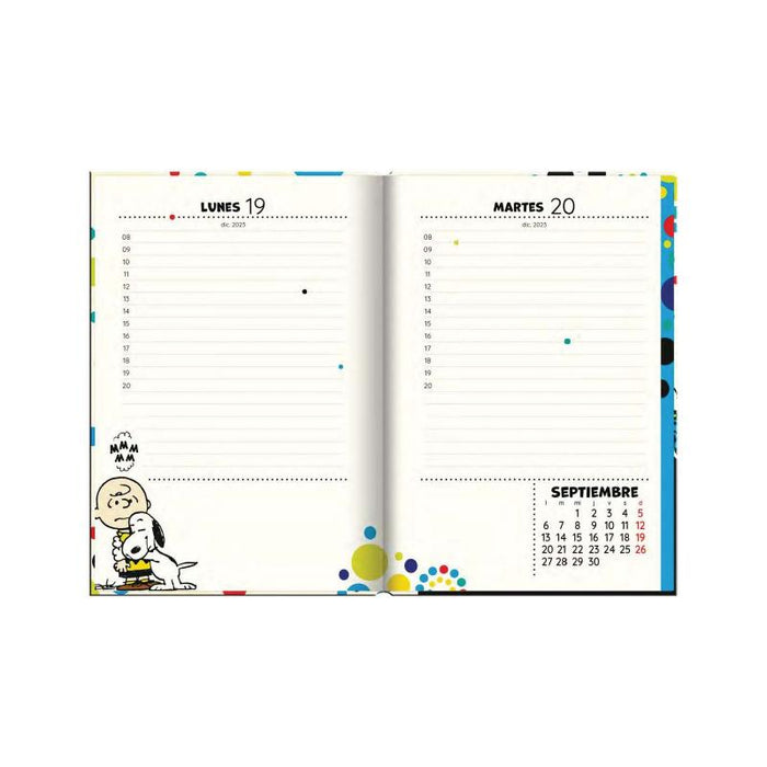 Agenda Diaria 2025 Empastada Snoopy